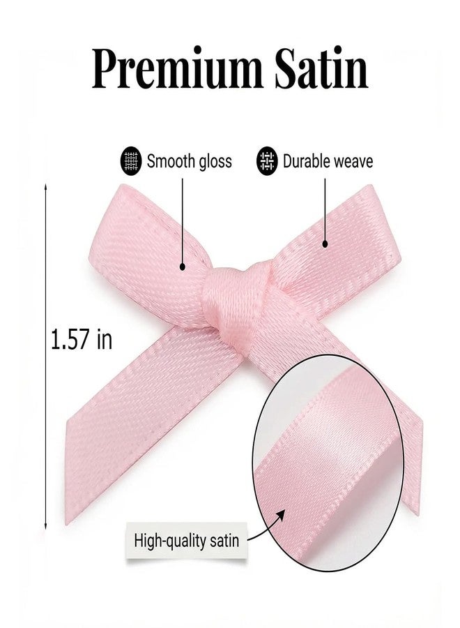 TULOBI 100 PCS Mini Bows - 1.6 in Tiny Satin Bow for Crafts, Gift Wrapping, Sewing Scrapbook - Wedding Party Favors Gift Box Decorations (Pink) - Image 3